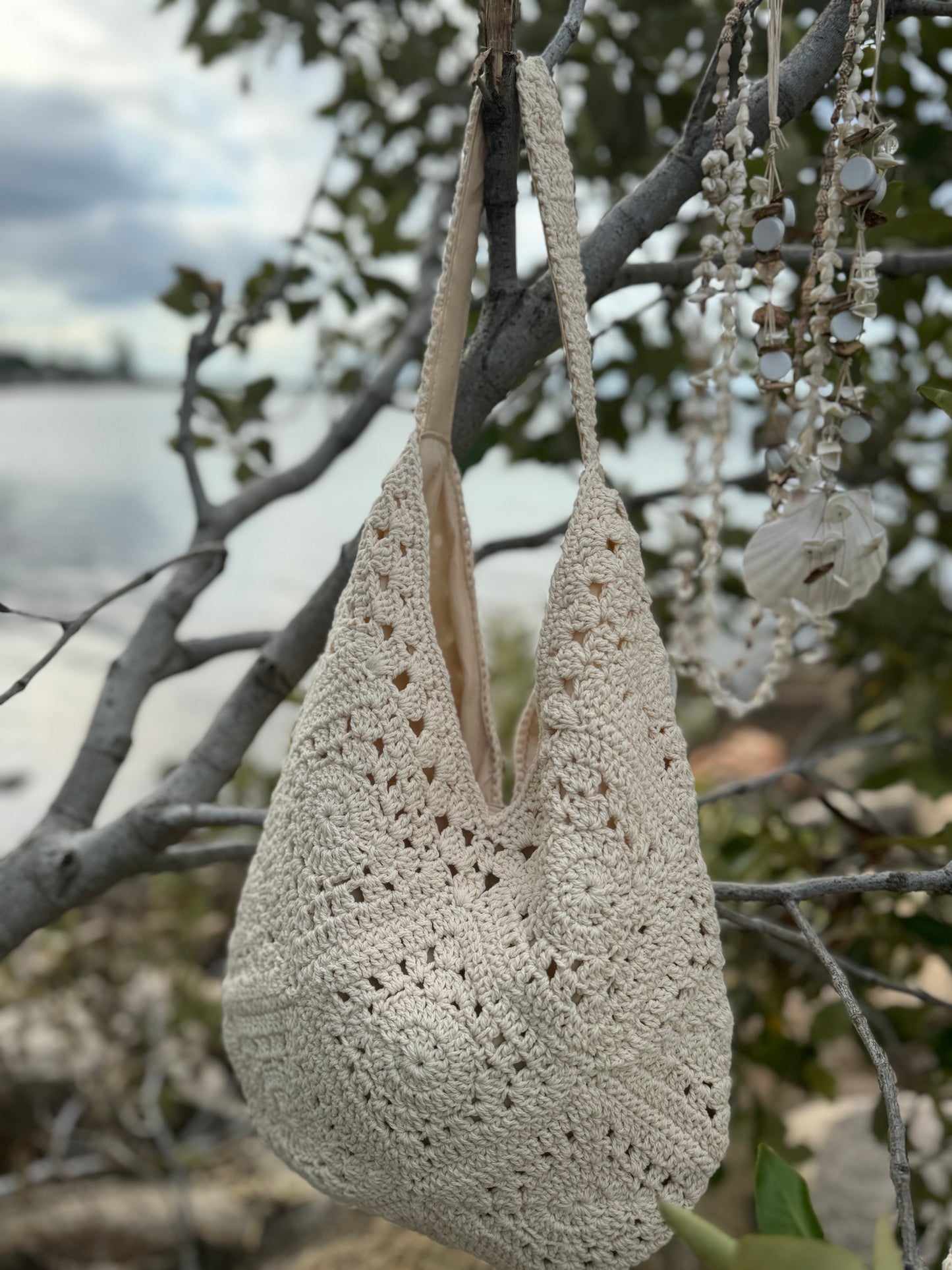 Woven Lace Shoulder Bag